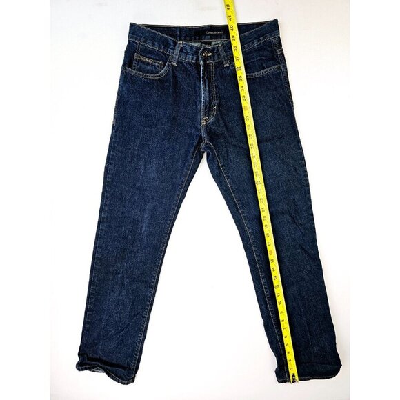 Calvin Klein Size 30X30 Mens Straight Cut Egyptian Cotton Blue Denim Logo Jeans - Picture 12 of 12